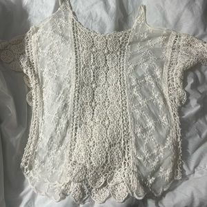 Bathing suit top cover up beachy off the shoulders